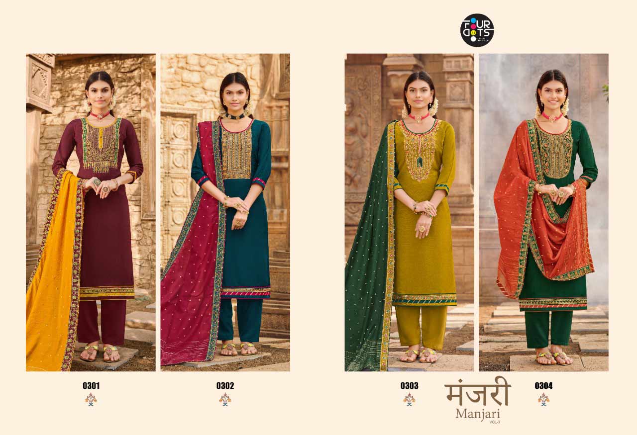 Manjari Vol-3 Parampara Silk Salwar Kameez Set Manjari Vol-3 Parampara Silk Salwar Kameez Set